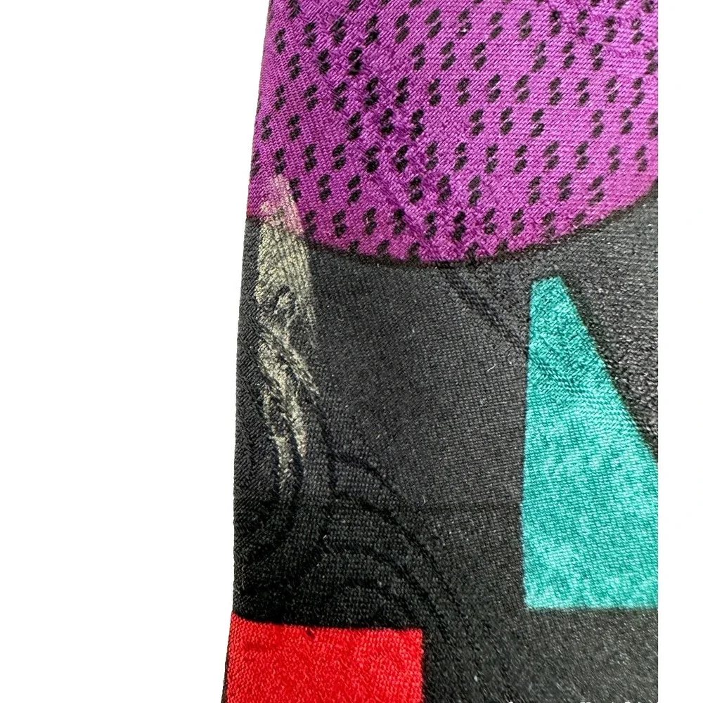 Bugatti Silk‎ Tie Geometric Abstract Colorful 59.5x3.75 Vintage